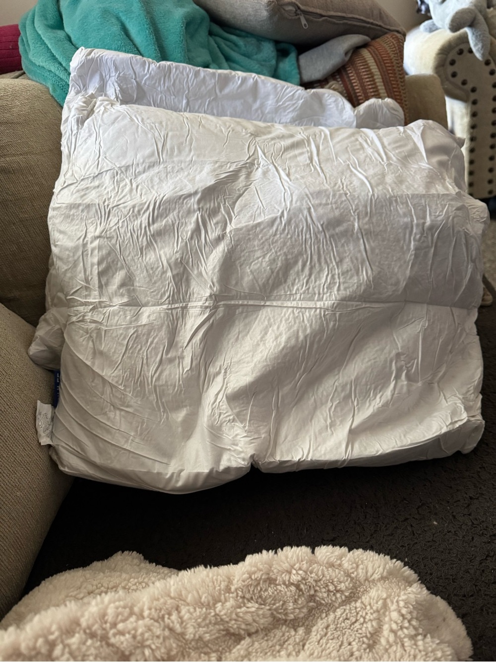 BNIP 20”x20” (2) white down pillow inserts